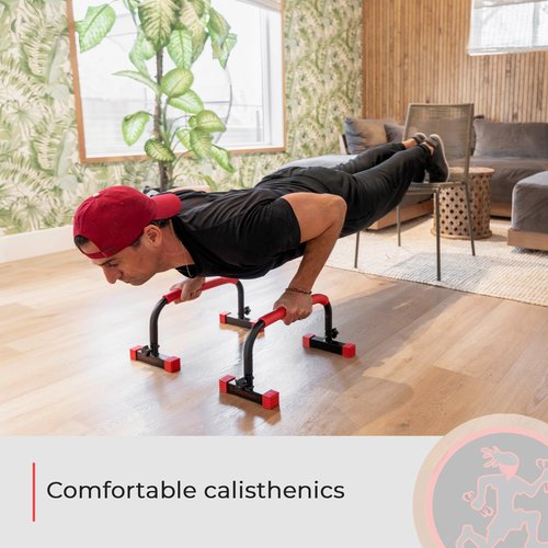 Rubberbanditz Parallettes Bars For Push Ups & Dip | Lightweight, Heavy Duty Non-Slip Parallel Bars Stand For Handstands, Calisthenics, Crossfit, Gymnastics, & Bodyweight Training Workouts (Lightweight)