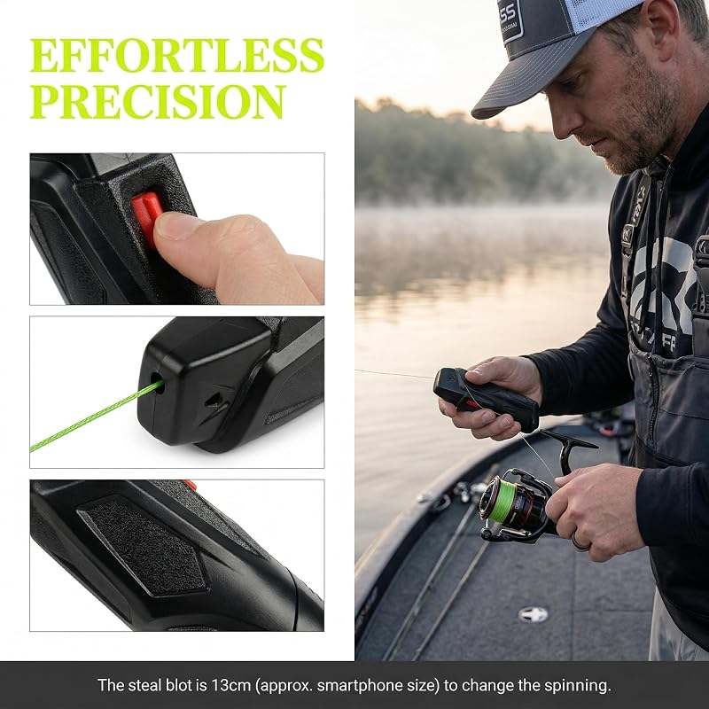 Electric Fishing Line Stripper – 3.5 m/s Portable Line Removal Tool for Spinning, Casting & Trolling Reels