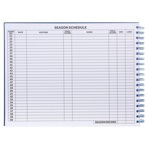 Murray Sporting Goods Premium Basketball Scorebook - 60 Games Score Book Side by Side Stat Keeping Book
