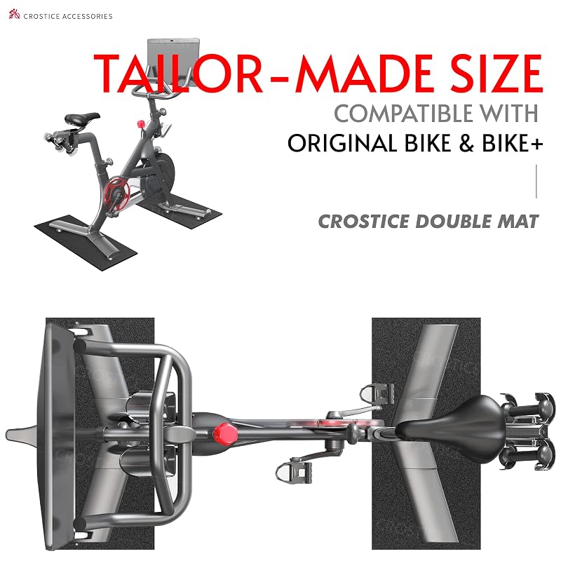 2-Piece Bike Floor Mat for Peloton - 6mm Thick, 11.8 x 24 in (Variation 11.8x24 inch x 2)