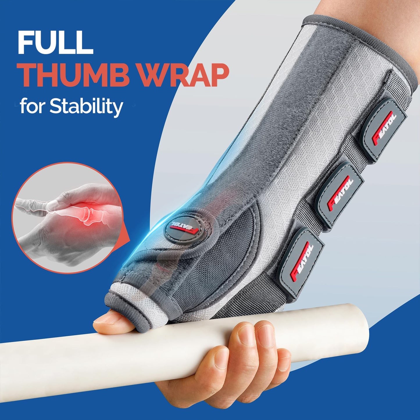 FEATOL Carpal Tunnel Wrist Brace Night Support, Thumb Spica Splint Left Hand for De Quervains Tenosynovitis, Tendonitis, Thumb Brace for Women Men, White Pink, Small/Medium