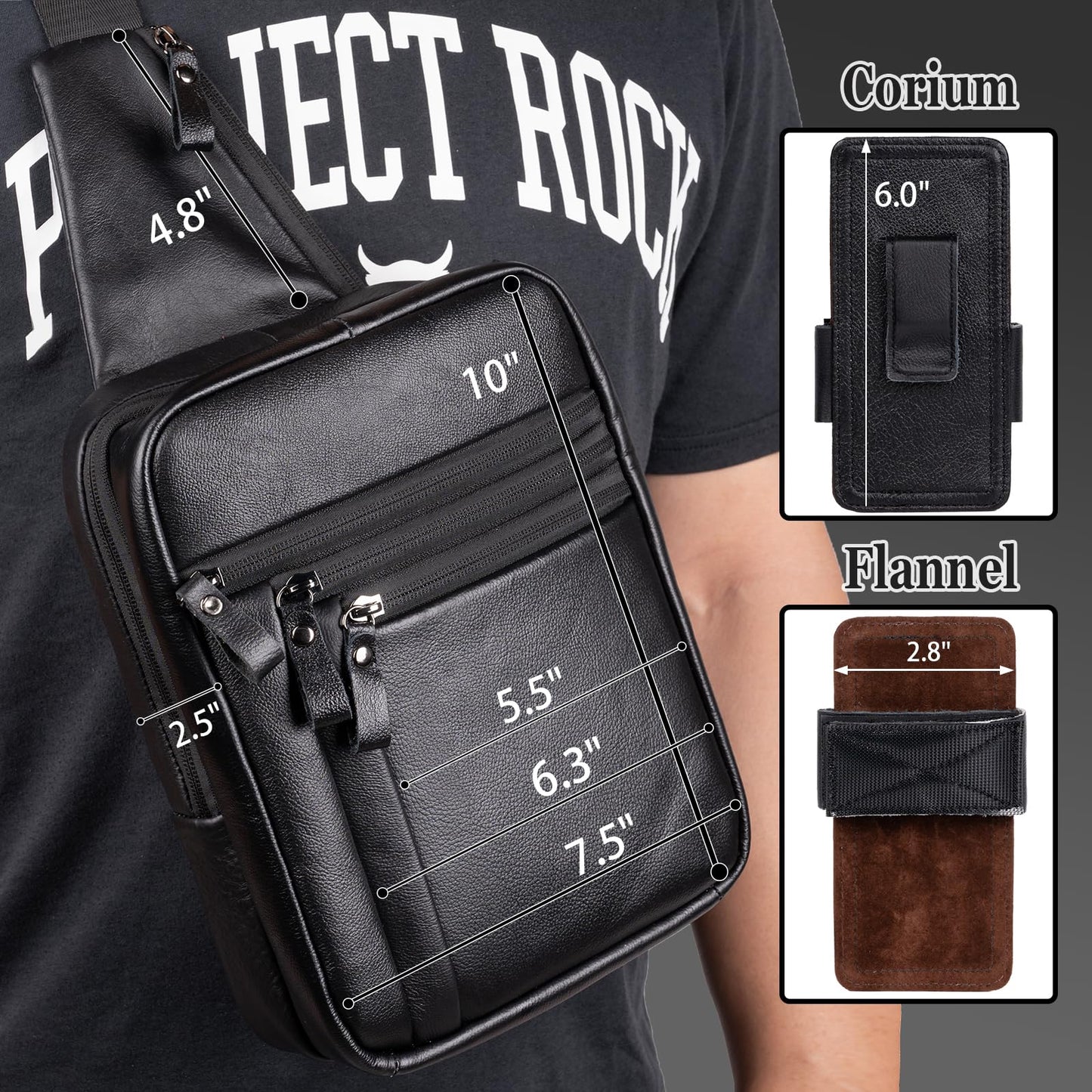 Ariscobull Tactical Sling Bag for Men - Concealed Carry Bag for Men - Small Tactical Backpack - Mens Fanny Pack Crossbody - Mini Backpack (Black)