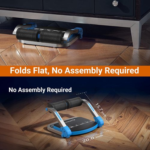 MERACH Ab Machine for Home Gym, Adjustable Ab Trainer with 3 Resistance Levels, Sit Up Exercise Equipment for Core Workout, Automatic Rebound Ab Crunch Machine, Ab Workout Equipment for Stomach(Blue)
