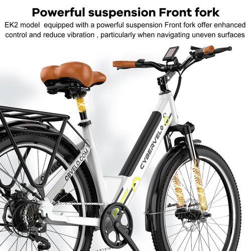 Cybervelo 1000 Peak Electric Bike for Adults,up 80 Miles Removable Battery Ebike, 26" Electric Mountain E Bike with 7-Speed,Adult Electric Bicycles for Commute Beach Snow