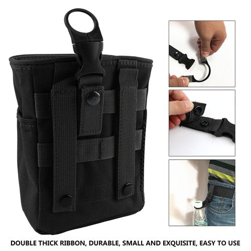 Drawstring Highend Rock Climbing Chalk Bag Carabiner Diferent Pockets for Climbing Bouldering, Gymnastics, Gym Pouch, Cross Fit and Lifting to Securely Hold Phones and Valuables (Black)