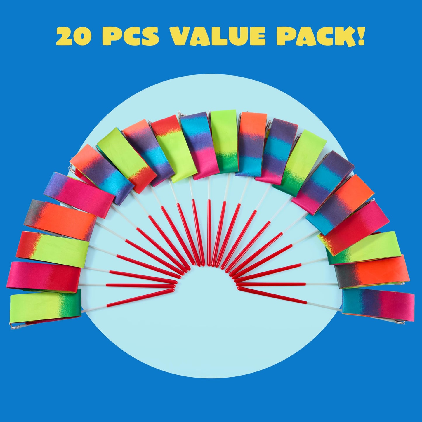 JOYIN 10 Pcs Ribbon Dancing Wands Party Favors Set, Dance Ribbon Gymnastics Ribbon Wand, Princess Birthday Party Favors for Kids, Carnival Prizes, School Goody Bag Stuffers