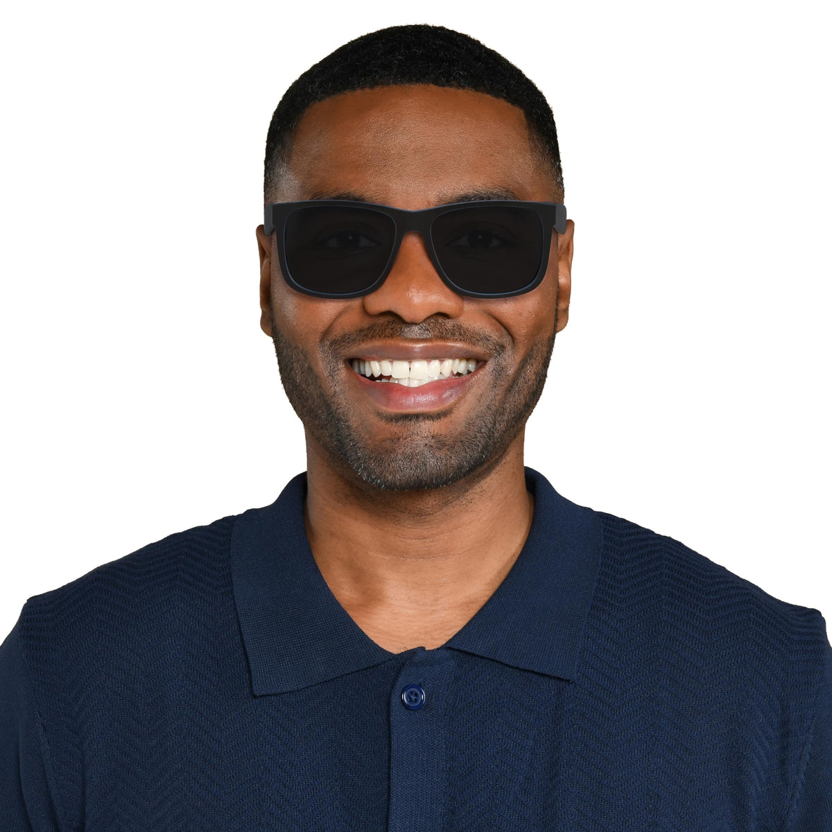 Foster Grant mens Jace Polarized for Digital Sunglasses Sunglasses, Matte Black and Navy, 54mm US