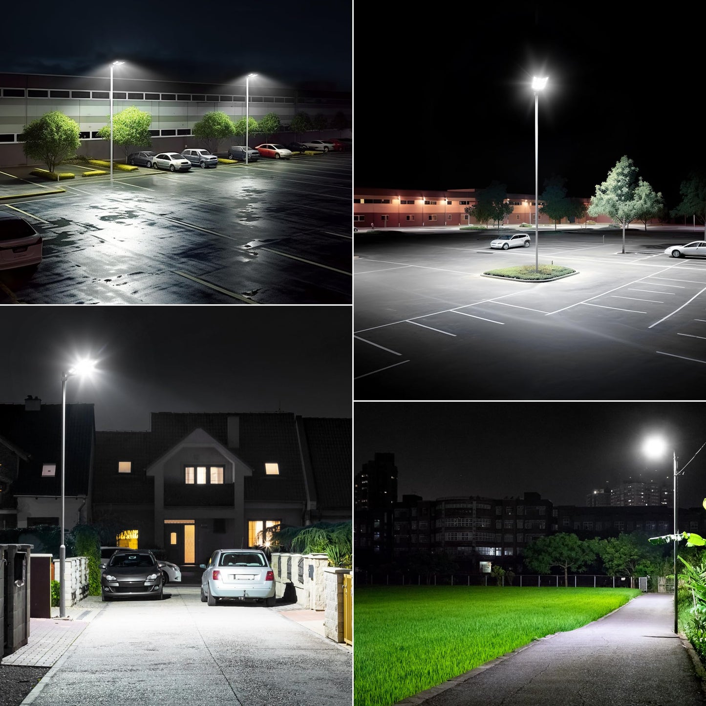 OKPRO 15000W Solar Street Light, 7000K Solar Lights Outdoor Waterproof Motion Sensor, Solar Security Light IP66 Waterproof, Solar Street Lights Outdoor Dusk to Dawn for Parking Lot, Yard, Farm(2Pack)