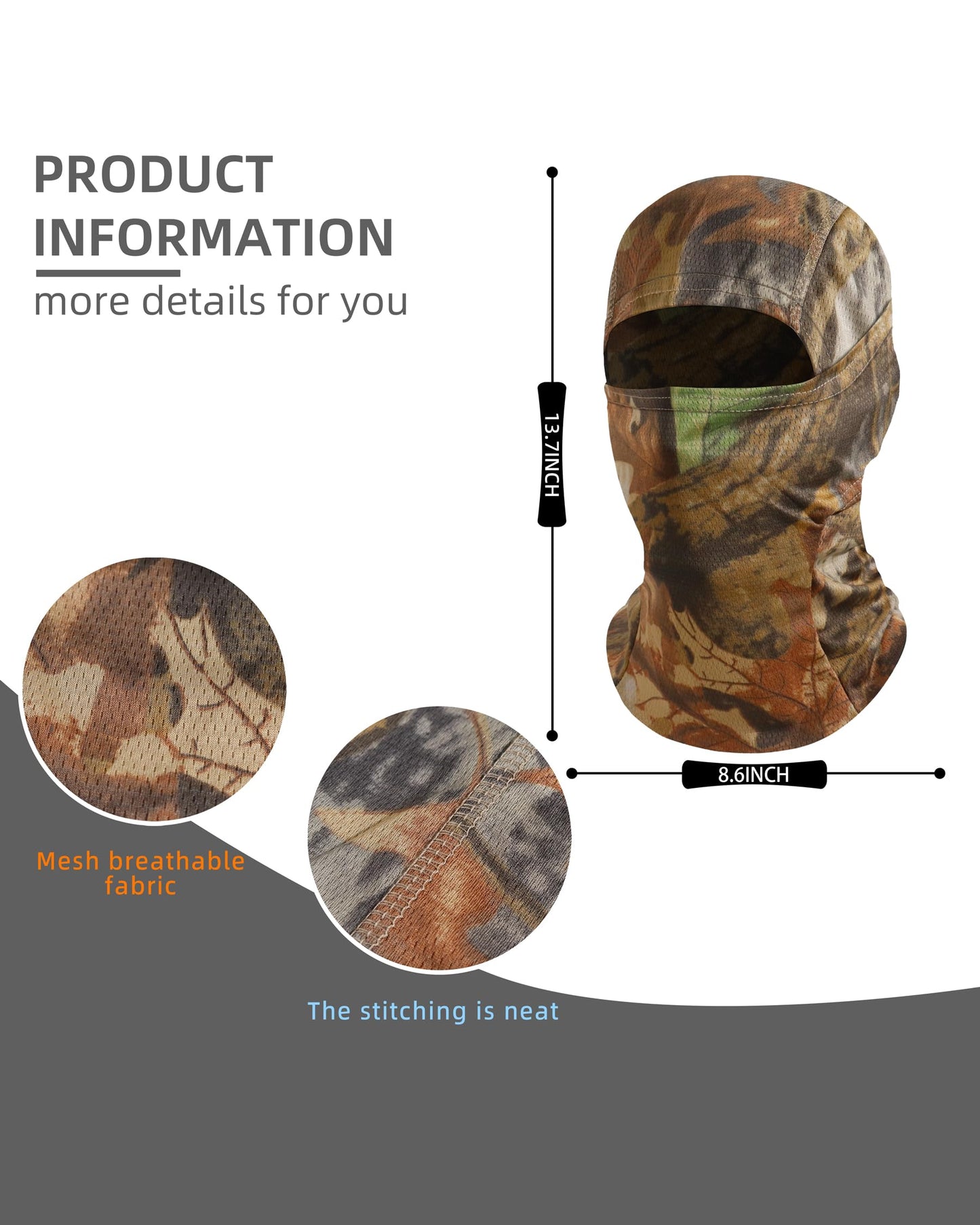 Hymeiluely Camo Balaclava Ski Face Mask for Men Women, Cooling UV Protection Face Cover for Hunting Fishing Motorcycle Military Tactical