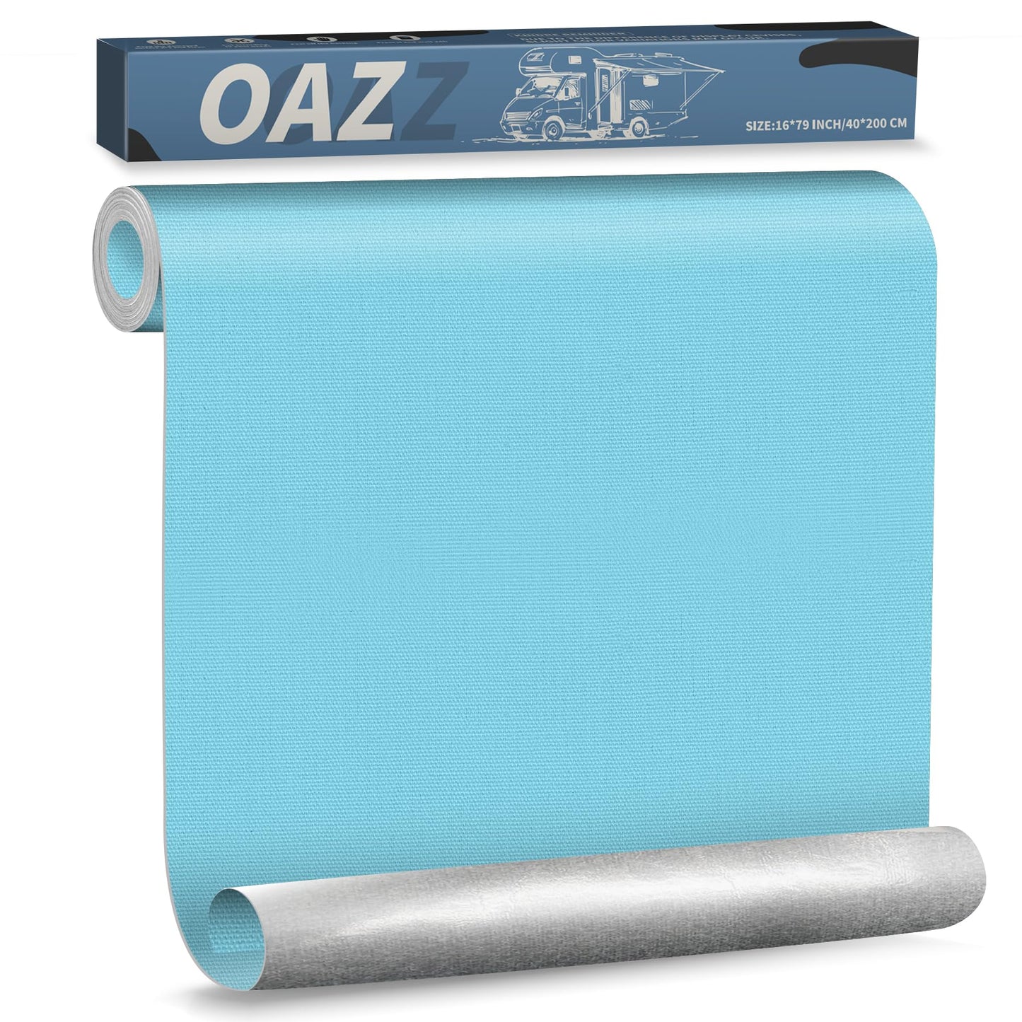 OAZ 16 x 79 inch Canvas Repair Patches Canvas Fabric Patch Self-Adhesive Fabric Repair Tape Waterproof Outdoor Gear Patch Kit for Boat Cover Awning Sofa Chair Couch Tent Bag (Blue)