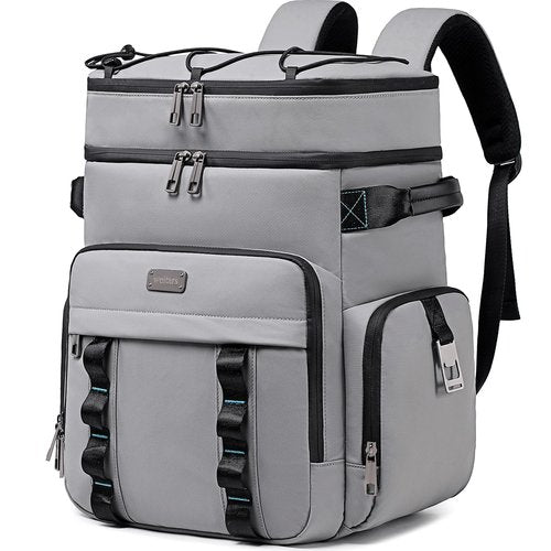 Weitars Insulated Cooler Backpack,Double Deck Waterproof Soft Cooler Bag,Backpack Coolers Leak Proof Lunch Backpack for Men Women for Travel,Camping,Picnic,Beach,Picnic,Outdoor 31L/52 Can (Gray)