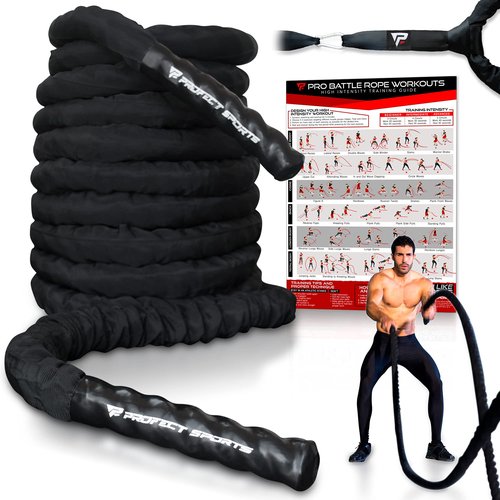 Estor Pro Ropes Pro Battle Ropes with Anchor Strap Kit and Exercise Poster – Upgraded ...