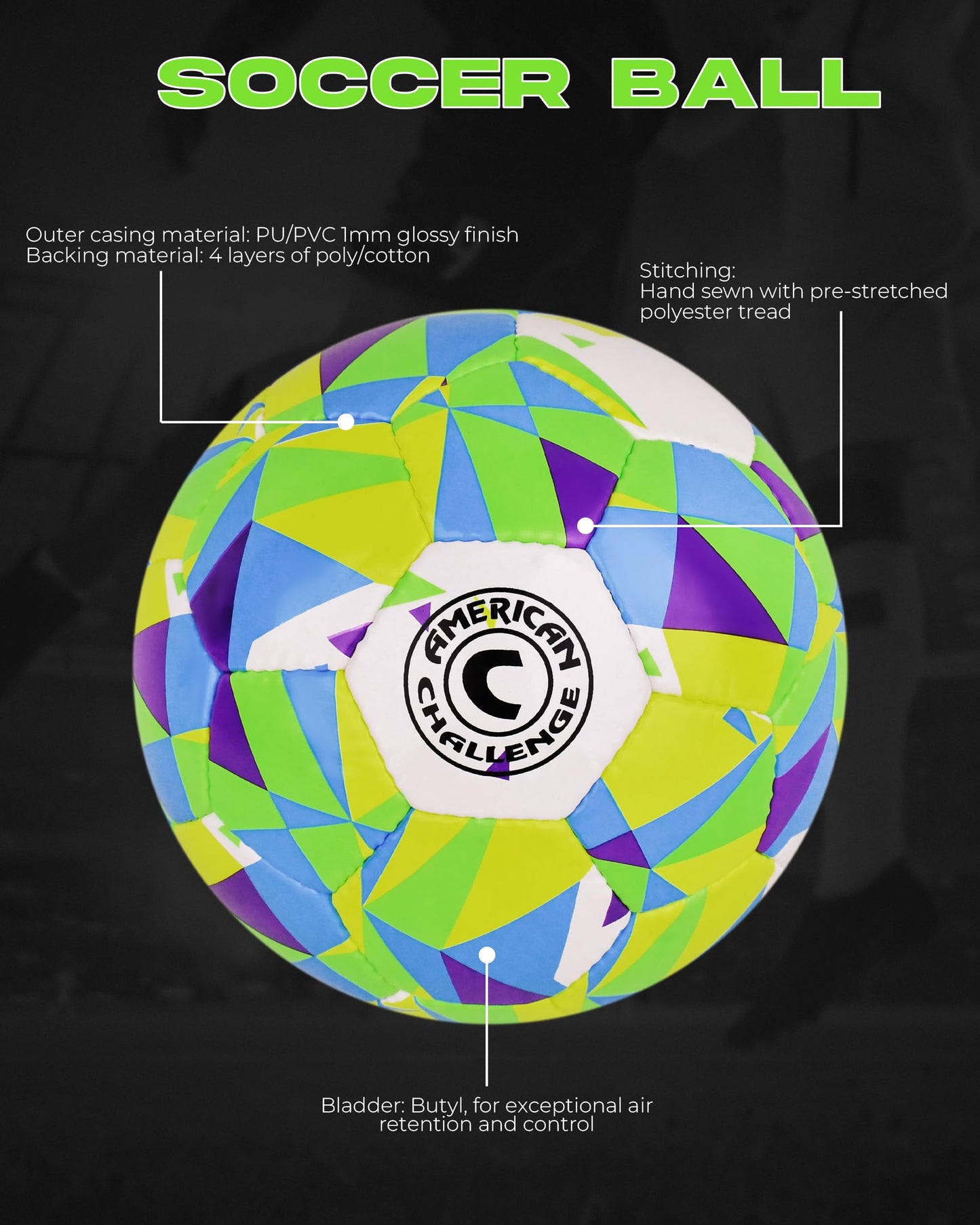 American Challenge Tempo Soccer Ball (Tropical, 4)