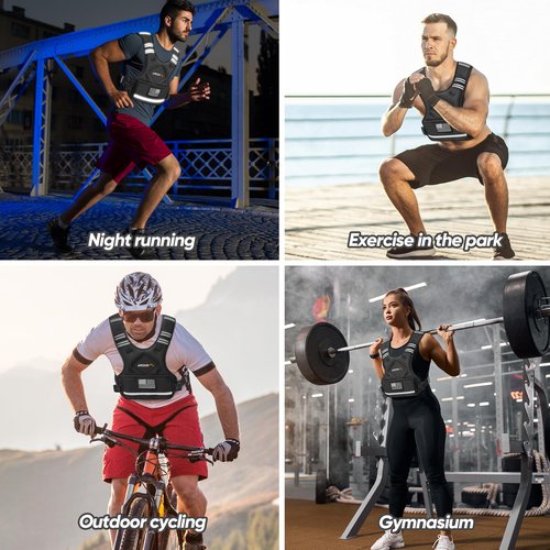 APEXUP Adjustable Weighted Vest, 4-10lb/12-18lb/20-32lb Vest with 6 Ironsand Weights and Large Pocket, Weight Vest for Men Women Strength Training, Running, Walking (12-18lb, Black)