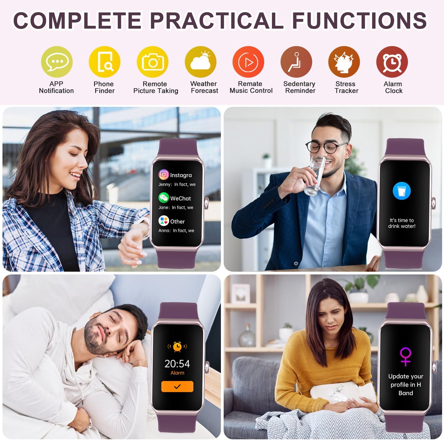 Bakoor Fitness Tracker, Fitness Watch with 24/7 Heart Rate, Blood Oxygen Blood Pressure, Step Counter Sleep Tracking, 100+ Sports Modes Smart Watches, Activity Pedometer for Women Men