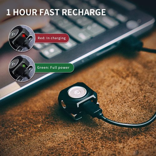 MecArmy CPLU Wrist Flashlight, Compact USB-C Rechargeable EDC LED Light, 300 Lumens, Double-Click Anti-Misfire, IPX6 Waterproof, for Running, Night Walking, Hiking - Fits on Watchband/Strap Systems