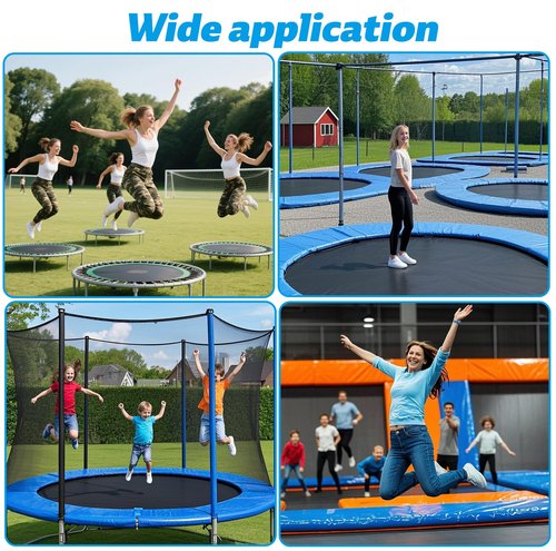 6pcs Self-Adhesive Trampoline Patch Repair Accessories Kit, Include 3 Size Rubber Trampoline Net Tape and 1pcs Scraper for Repairing Tears or Holes in Mats
