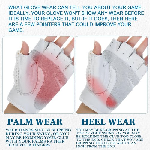 Seenelling Men's Fingerless Golf Glove 11 x 14 cm Half Finger Golf Glove Open-Finger Adjustable Breathable Hot Weather for Men(White)