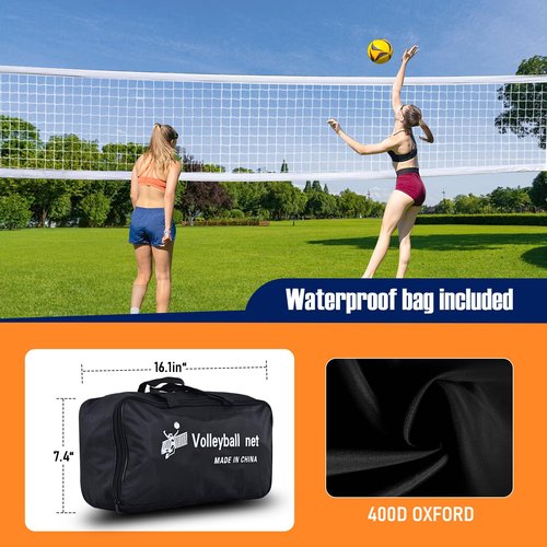 32x3ft Heavy Duty Volleyball Net for Backyard, Pool Volleyball Net Replacement Outdoor-with Storage Bag