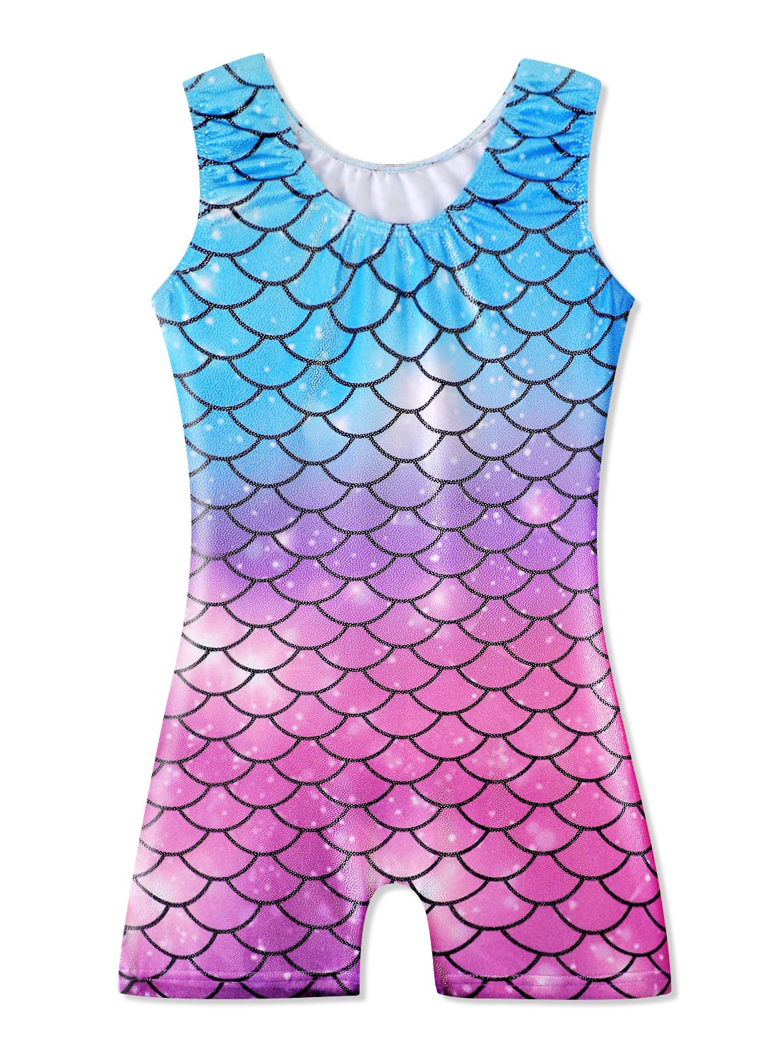 HOZIY Mermaid Leotards for Girls Gymnastics Toddler Kids Leo 1t 2t Sparkly Biketards Blue Pink Purple Pinkish Rainbow Ombre Gradients Tumbling Outfits Leotardos Para Gimnasia Ninas