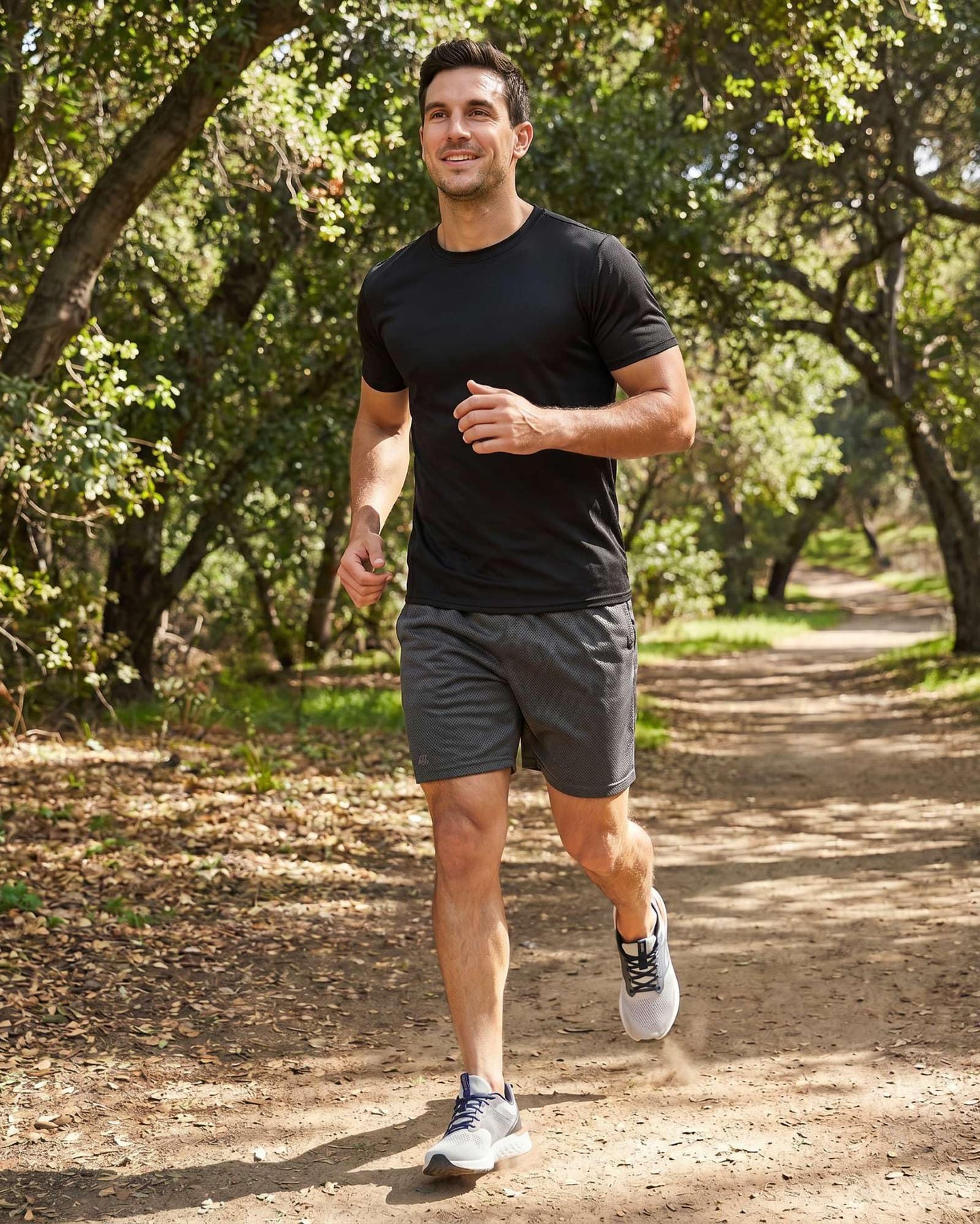 Real Essentials 5 Pack: Men’s Mesh Short Sleeve Crew Neck T-Shirt - Workout Gym Active Athletic Tee (Set 4, Black, Charcoal, Blue, Green, Burgundy - XL - Standard)