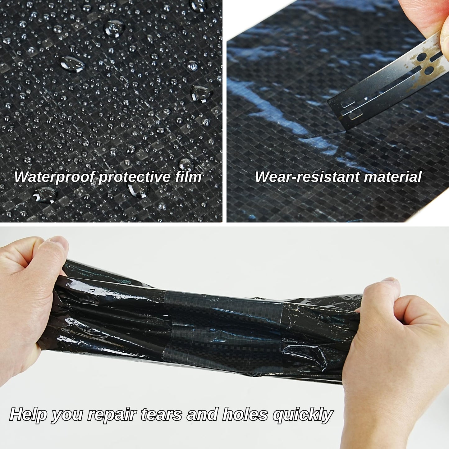CHUANGSEED RV Underbelly Tape 8'' x 50Ft Flexible Waterproof Fabric Repair Tape, Thick Sealing Patch for Mobile Home Belly, Camper, Travel Trailer, Permanent Bottom Repair