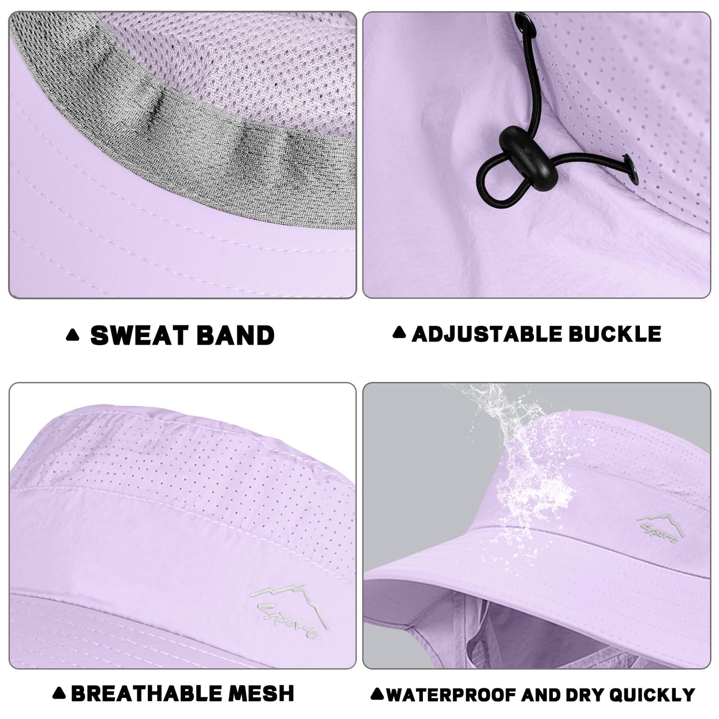 Rosoz Sun Hat for Men Women with Neck Flap,Wide Brim UPF50+ Fishing Hat with Detachable Face Cover Outdoor Sun Protection Hat