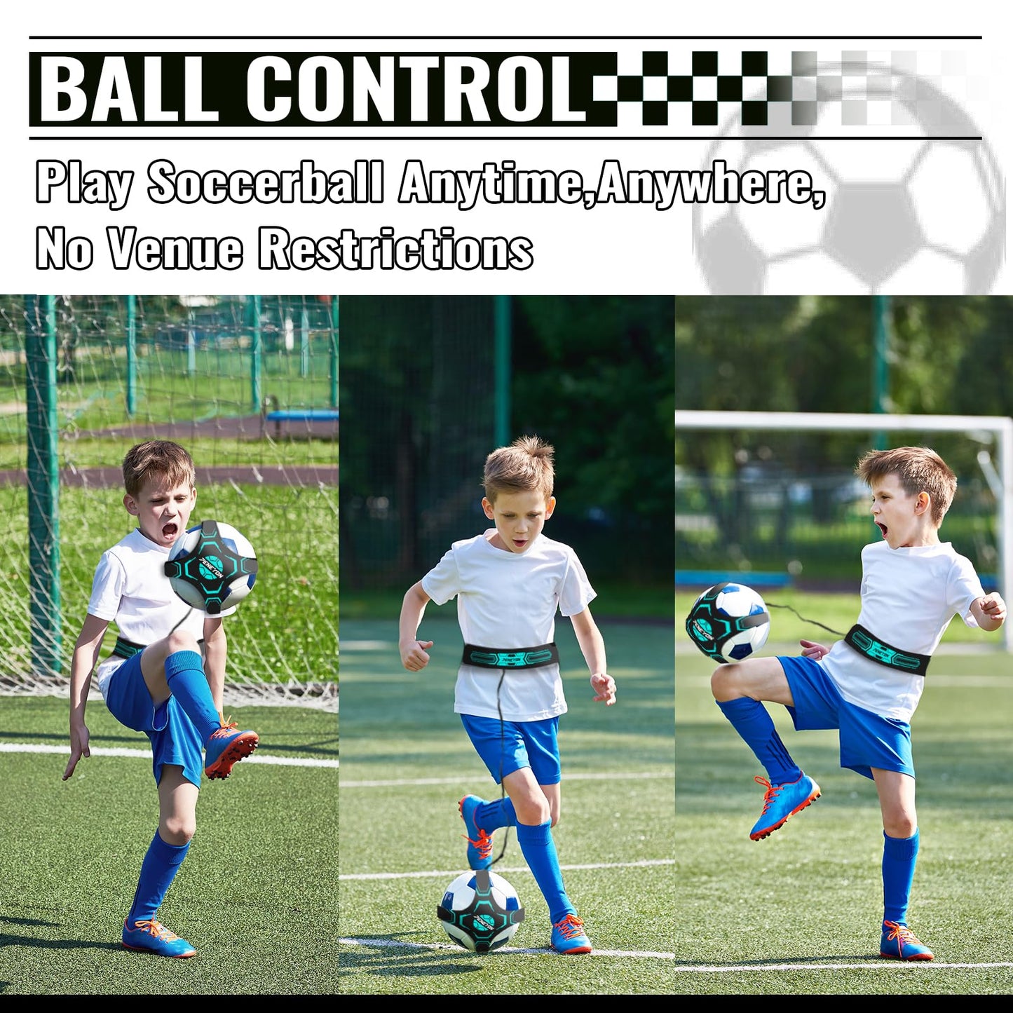 Soccer Training Equipment,Soccer Training Mat Improve Strength,Agility and Coordination,Anti-Slip Silent Absorption Soccer Footwork Training Mat,Soccer Trainer for Indoor/Outdoor Drills (Training Set 35*23 IN)