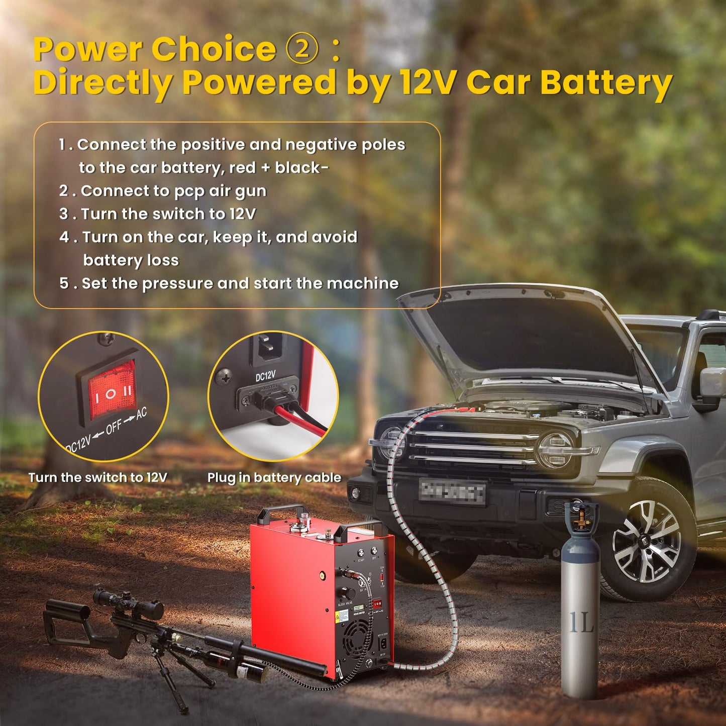 GX PUMP GX-E-CS4-I PCP Air Compressor, Max 5800Psi,350W Powerful Motor