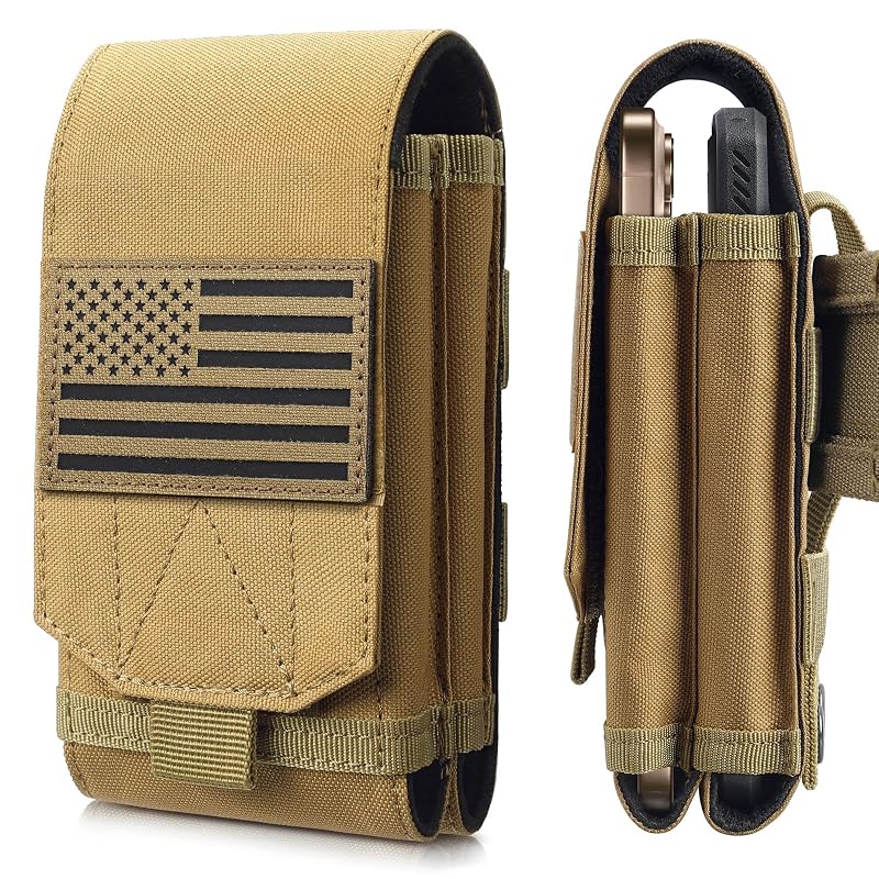 Universal Phone Pouch with MOLLE Attachment - Khaki