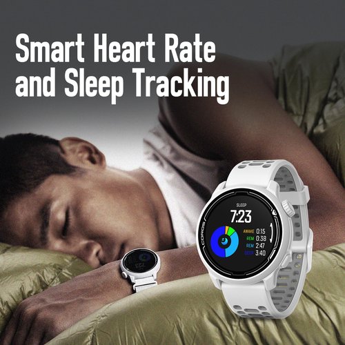 COROS PACE 2 Sport Watch GPS Heart Rate Monitor, 20 Days Long Battery Life, Lightweight, Barometer, Training Plan, Navigation, Sleep Track, Swim, Bike, Run, Strength, Treadmill -Navy Silicone