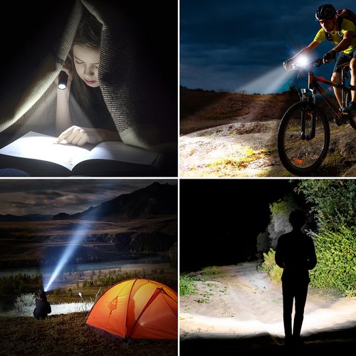 Blukar Flashlight Rechargeable, High Lumens Flashlight, Super Bright Small LED Flash Light- Zoomable, Adjustable Brightness, Long Lasting for Camping, Outdoors and Home Emergency