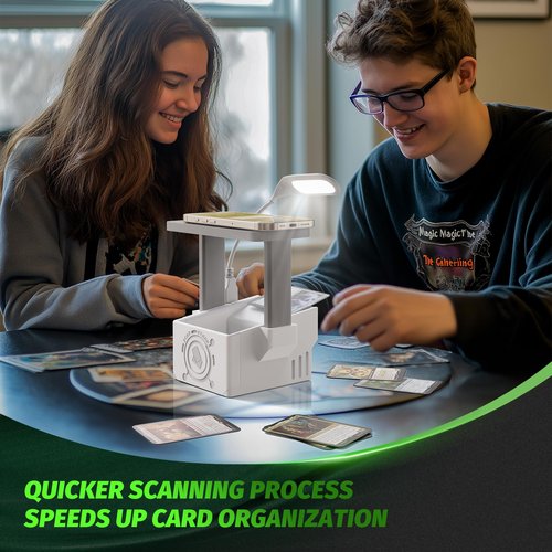 Card Scanner Pro for Trading Cards – MTG Card Scanner Stand with LED Light and Magnetic Base, Quickly Scan and Price Check Unsleeved Collectible Cards, Only Compatible with ManaBox App