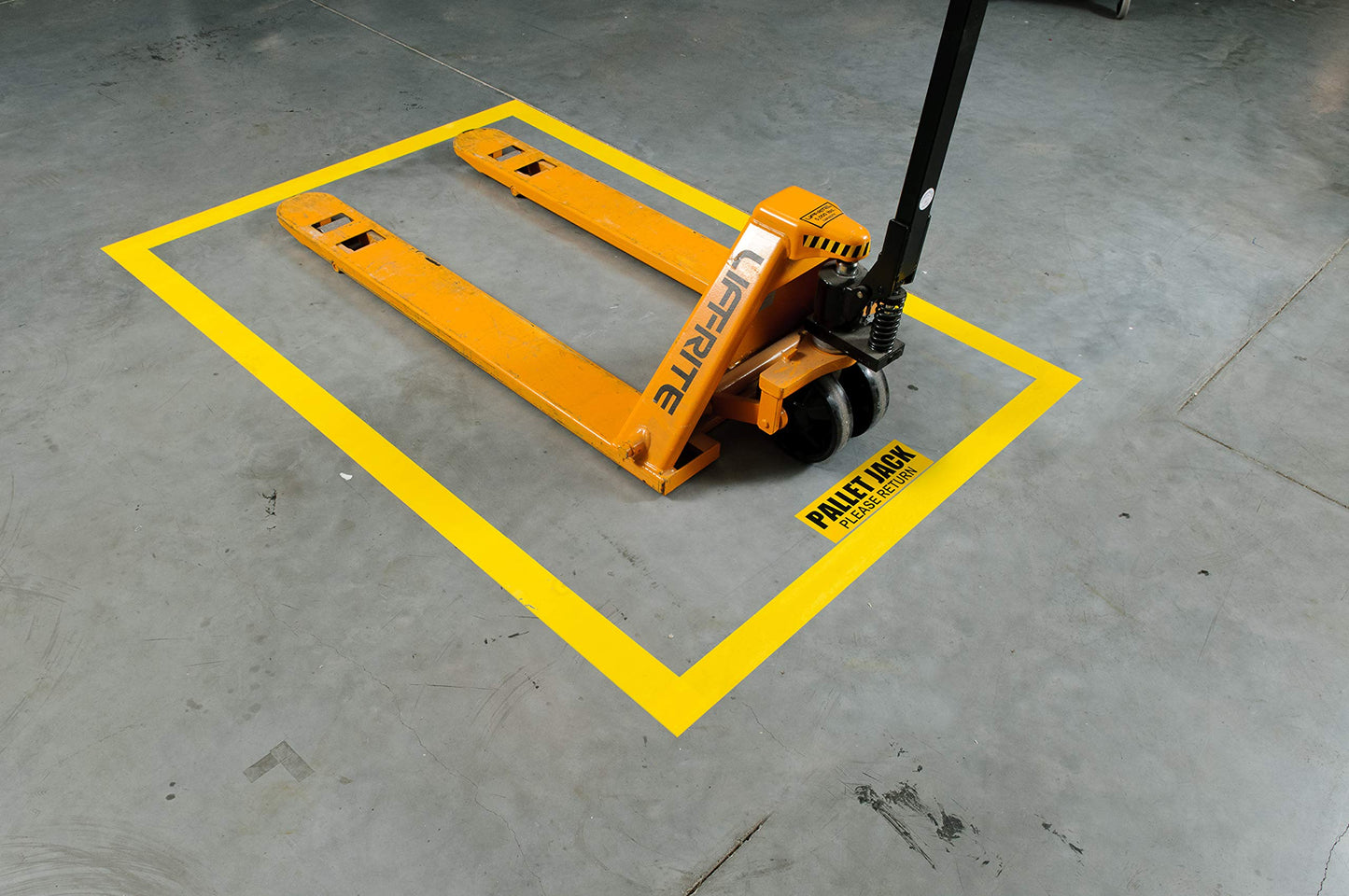 Brady ToughStripe Floor Marking Tape - Yellow, Non-Abrasive Floor Tape - 4" Width, 100' Length for Concrete, Harsh Conditions, Forklift, High Traffic Floors (104372)
