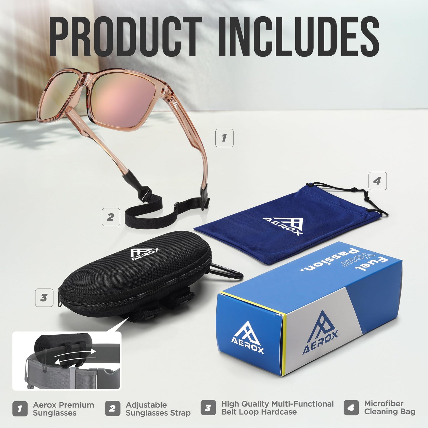 AEROX Oversized Polarized Running Sports Sunglasses for Women, Lightweight