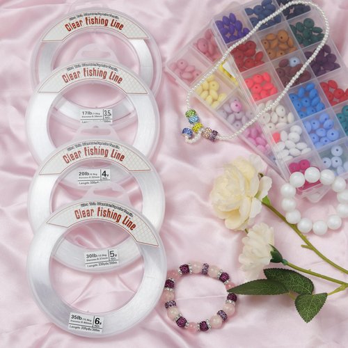 Clear Fishing Wire, 658FT Invisible Nylon Fishing Line for Hanging Decorations, Balloon Garland, Crafting, and Jewelry Making