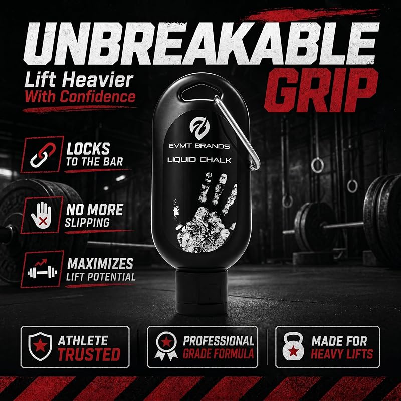 Liquid Chalk - Mess-Free Grip Enhancer for Weightlifting, Gymnastics & Climbing - 4pk A2-4pk Cl
