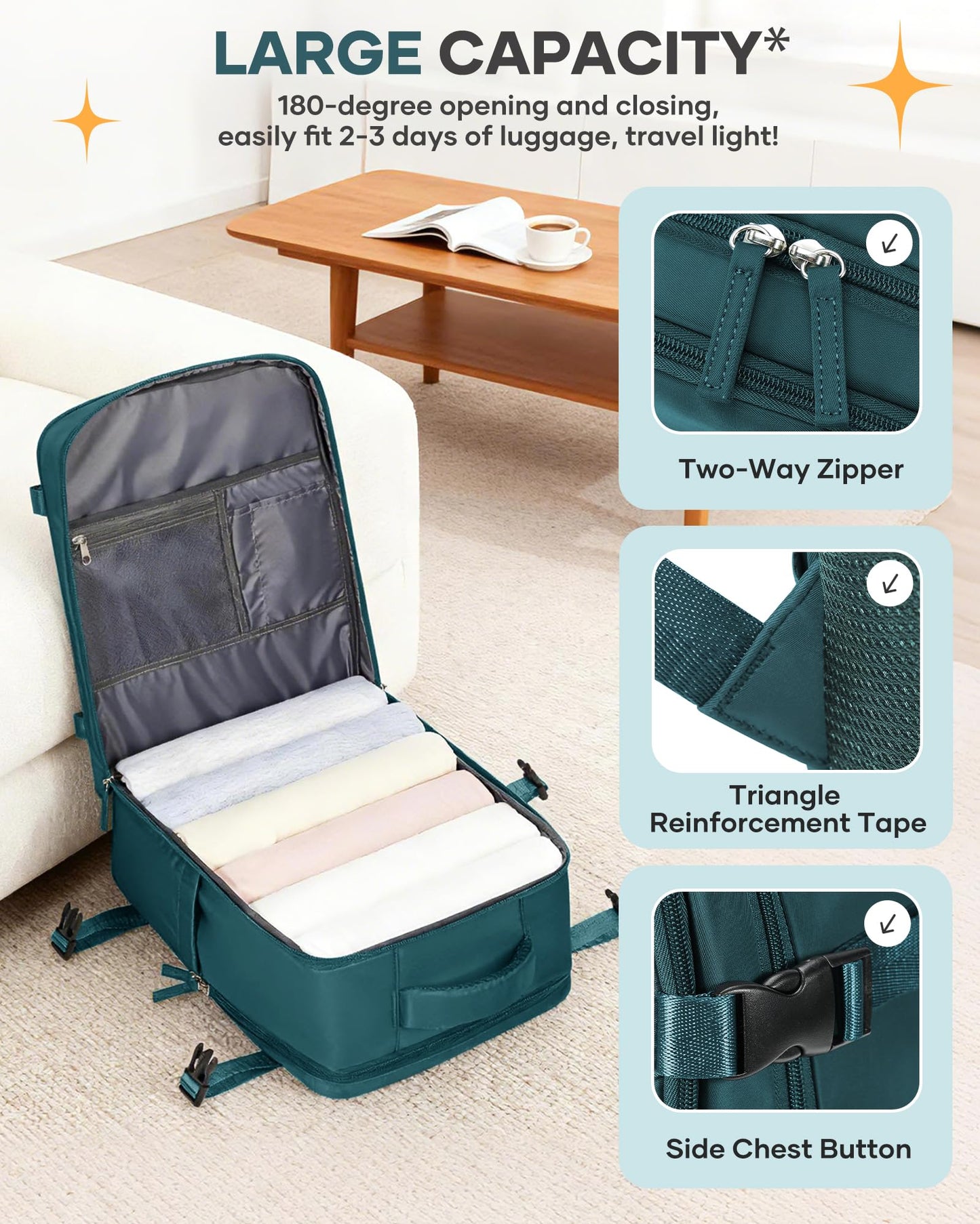 coofay Travel Backpack Carry on Flight Approved Mochila De Viaje Carry on Backpack for Airplanes Spirit Airlines Personal Item Travel Bag Traveling Backpack for Women Men Travel Essentials