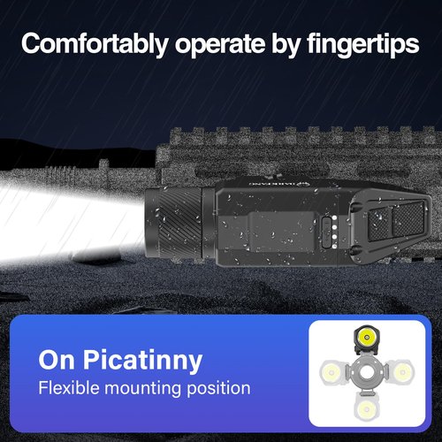 DARKFANG Low Profile 1500 Lumen Shotgun/Rifle Light with Momentary/Strobe Function for 1913 Picatinny Rail
