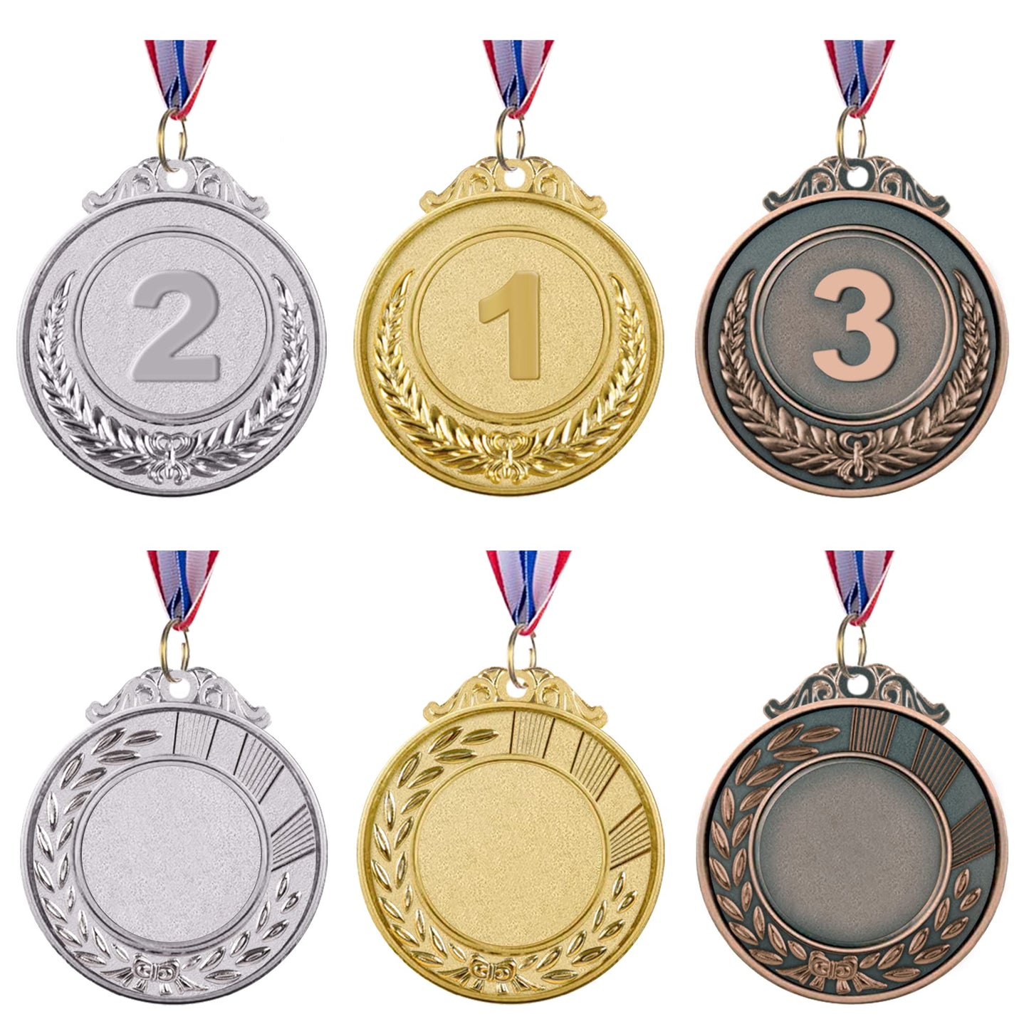 IHPUKIDI 12 Pieces Gold Silver Bronze Award Medals, Olympic Style Winner Medals Gold Silver Bronze Prizes for Sports, Competitions, Party Favors, 2 Inches