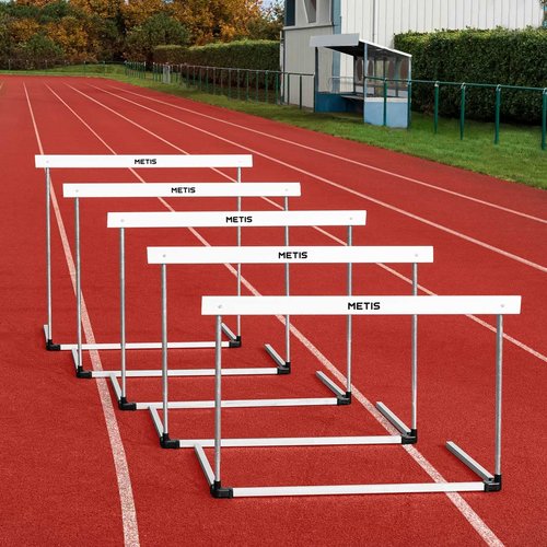 METIS Alloy Hurdles [Junior/Senior] - Adjustable Track and Field Equipment | Packs of 1, 5 or 10 (Pack of 5, Senior)