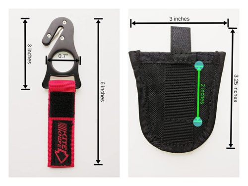 haihong Harnesses Kite Hook Safety-Knives Paragliding Skydiving with Pocket 2020 Red/Black sk16