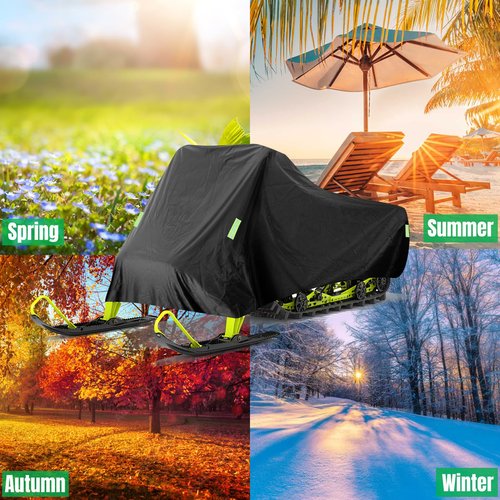 NIGOOLATA Snowmobile Cover Universal Fits Snowmobiles 145" L x 51" W x 48" H