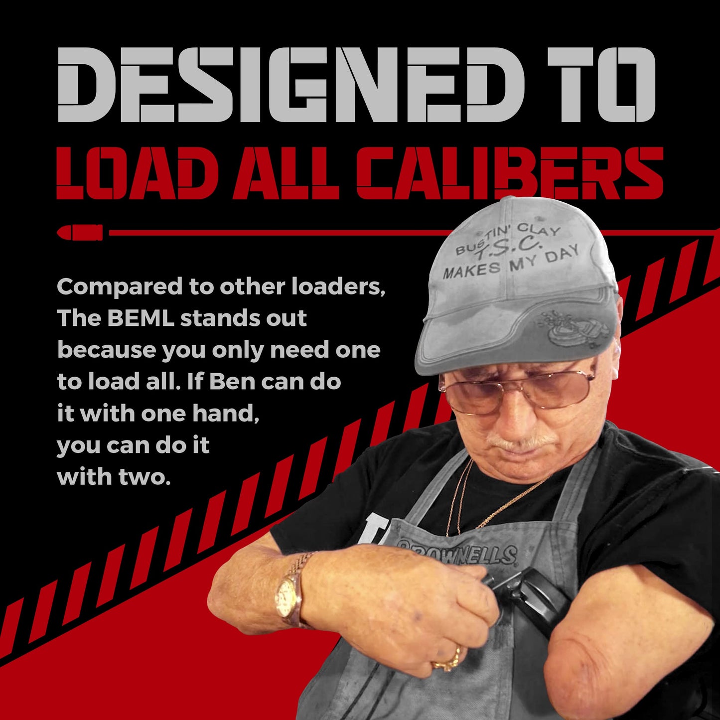 The BEML Fastest and Easiest Way to Load a Magazine, Fits All Calibers - Universal Magazine Loader (2 Pack)