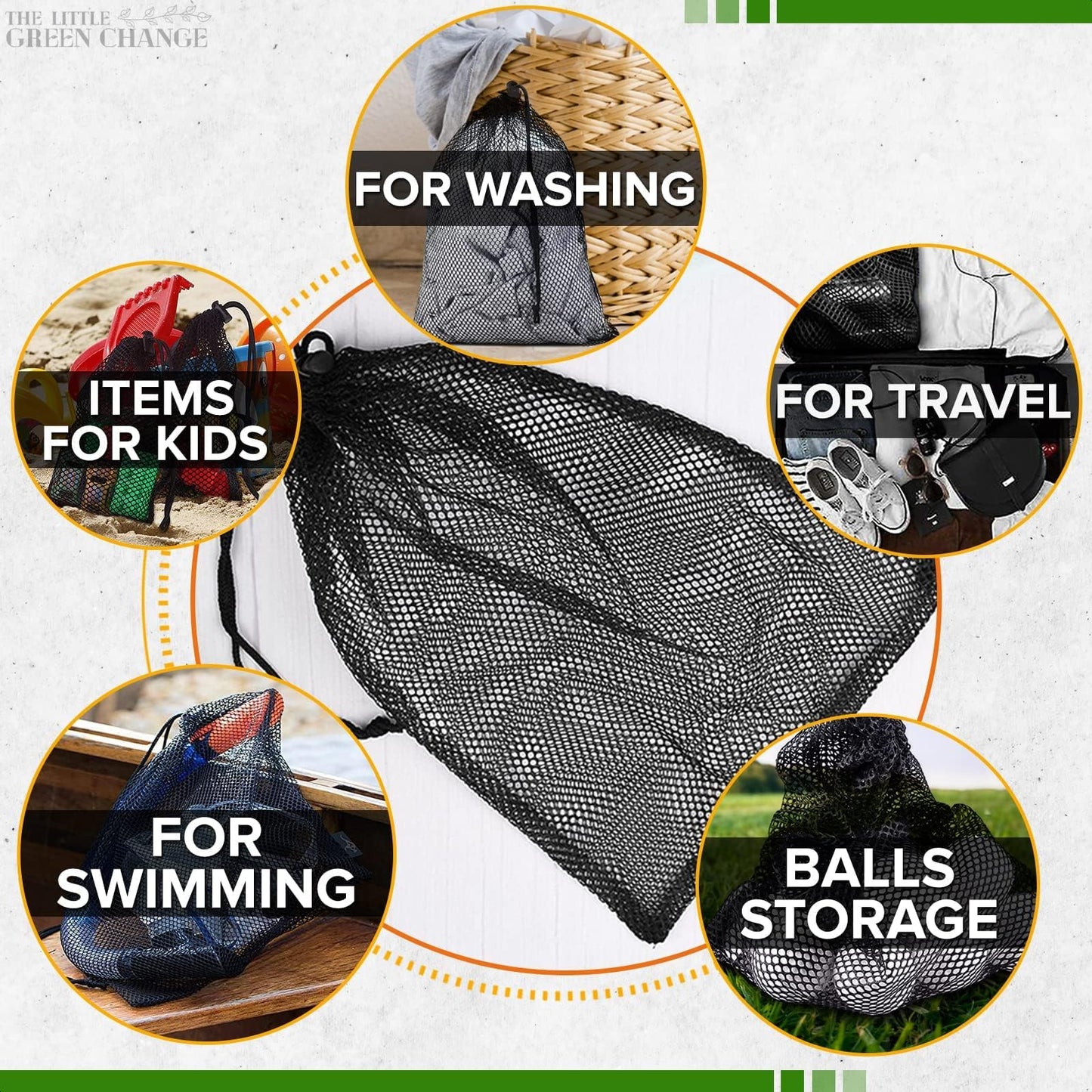 10 PCs Small Net Bag – 11.8x7.48" Nylon Mesh Bags With Drawstring – Lightweight, Breathable, Reusable Storage for Travel, Gym, Swimwear, Laundry, Sports, Beach Gear, Camping & Daily Organization