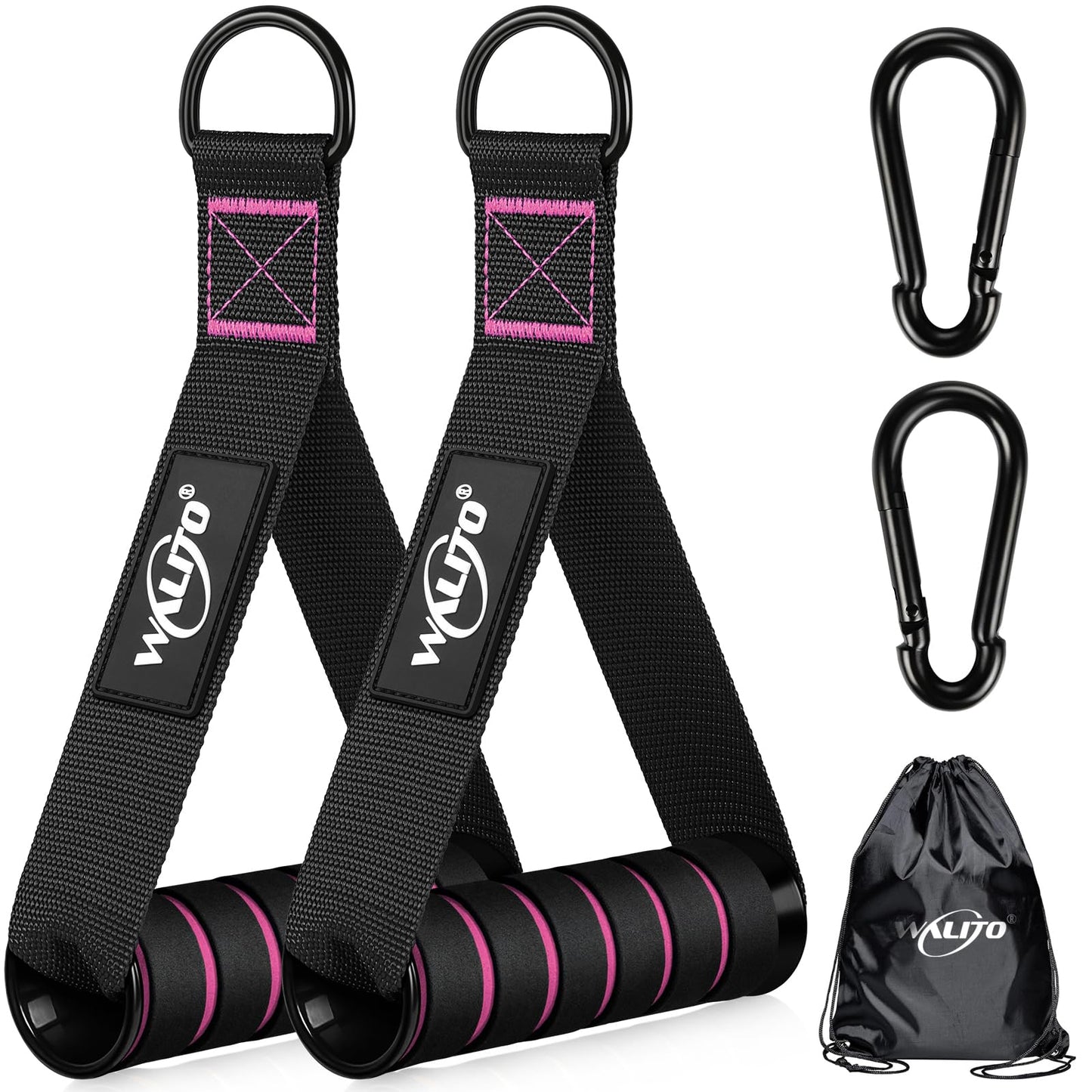 WALITO Exercise Handles, Replacement Cable Machine Attachments for Home Gym Equipment, Pulley System, Pilates, Resistance Bands, Strength Trainer, Heavy Duty Working Out Handles