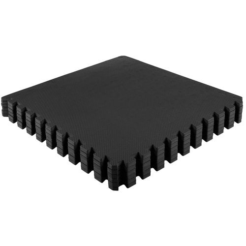 Interlocking EVA Foam Floor Tiles for Home Gym, Yoga Mat, Workout Equipment, or Child's Play Surface - Set of 6, (Black) by Stalwart