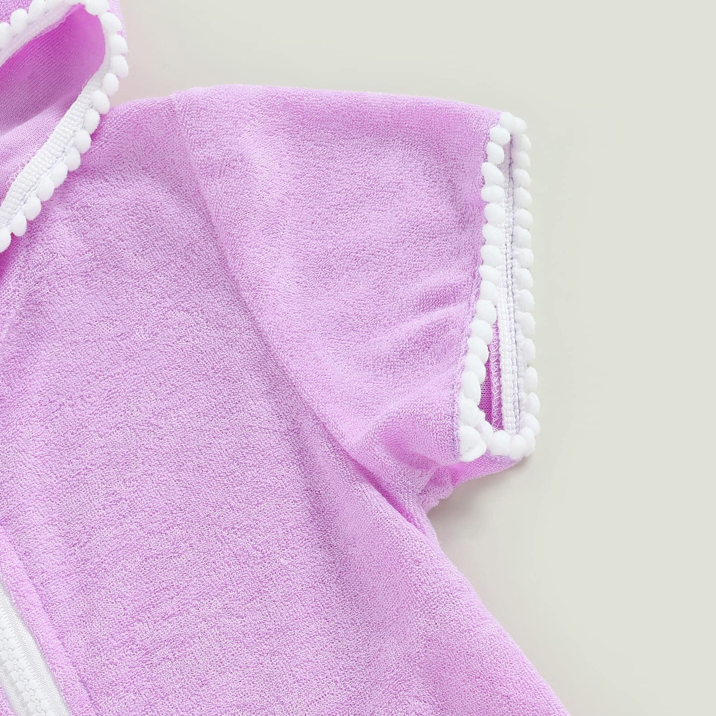 Kids Toddler Little Girl Swim Cover Up Towel Terry Swimsuit Wraps Zip Up Bathing Suit Robe Pool Beach Coverup (Purple, 6-7 Years)
