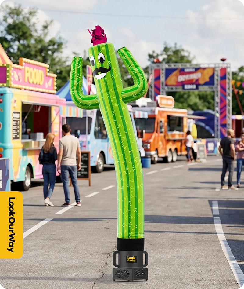 6 Ft LookOurWay Air Dancers Wacky Waving Inflatable Tube Man - Cactus, Blower Not Included