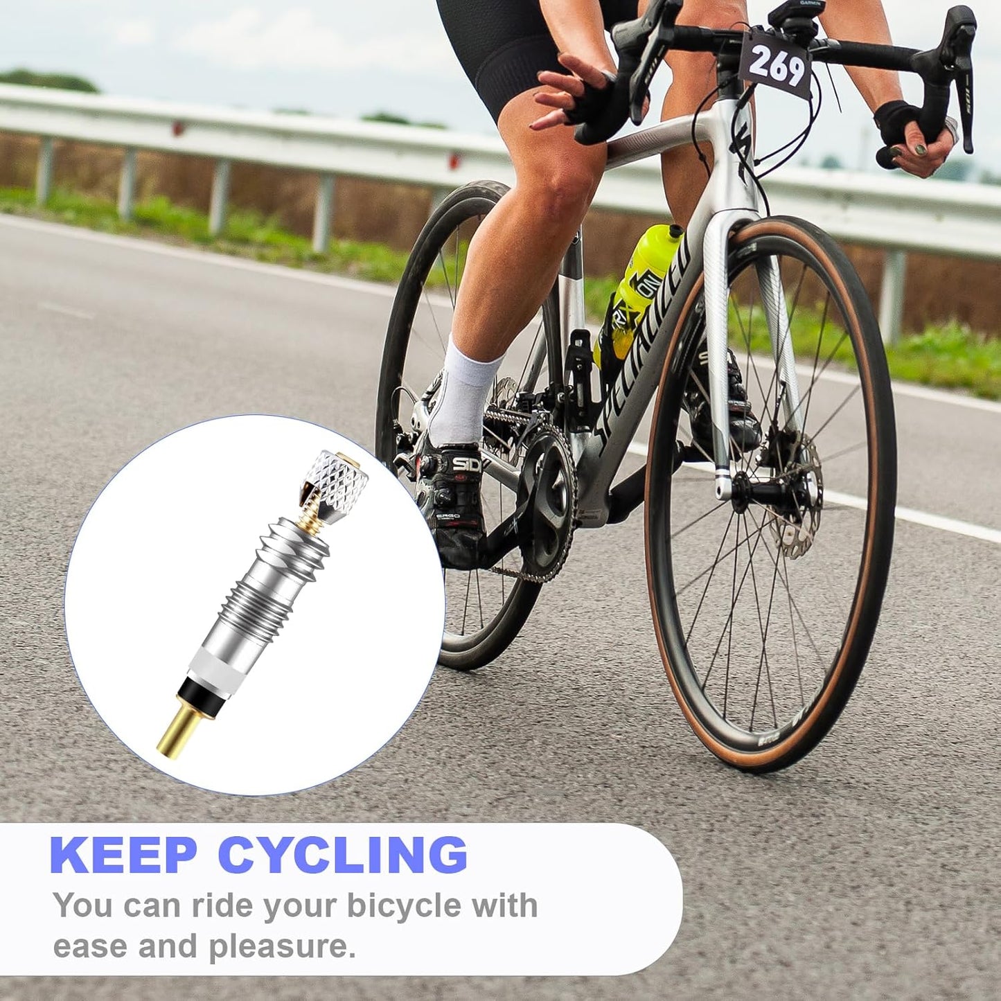 20Pcs Professional Brass Presta Valve Core & Stem - Leak-Proof Valve cores Universal for Tubeless Road/MTB Bike Tires (Standard)